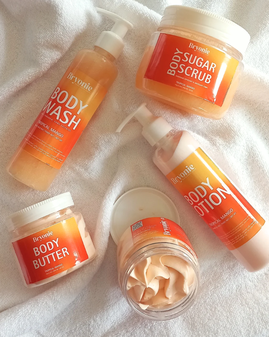 Gamme body care routine complète + gloss à lèvres offert (Tropical Mango)