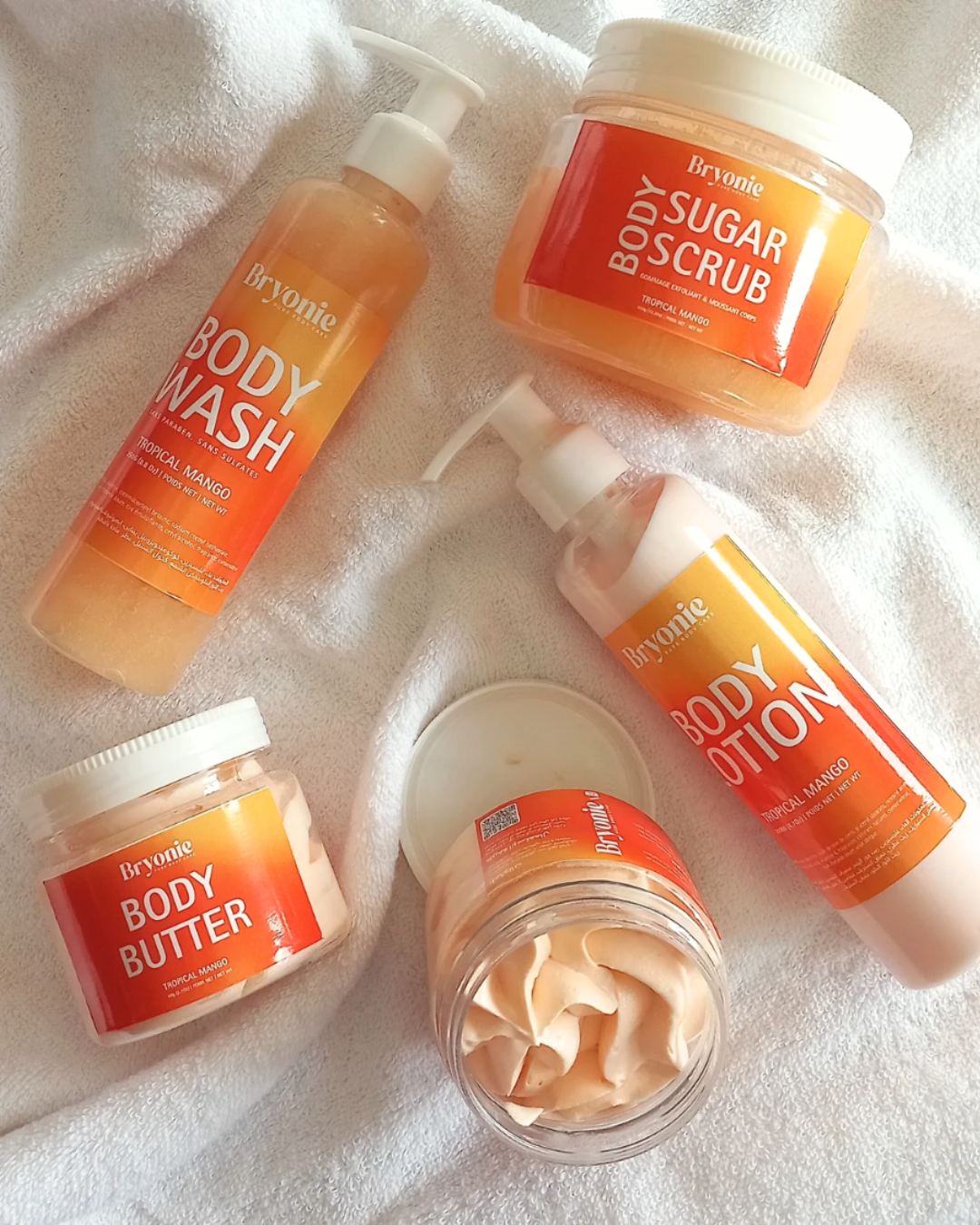Gamme body care routine complète + gloss à lèvres offert (Tropical Mango)